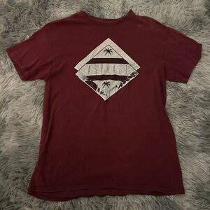 Asphalt Men's Burgundy Palm Graphic Tee